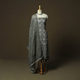 Kutch tie-dye satin cotton bandhani 3pc unstitched dress