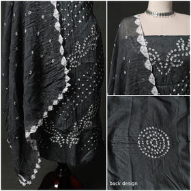 Kutch tie-dye satin cotton bandhani 3pc unstitched dress