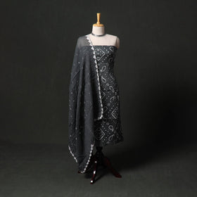Kutch tie-dye satin cotton bandhani 3pc unstitched dress