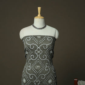 Kutch tie-dye satin cotton bandhani 3pc unstitched dress