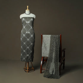 Kutch tie-dye satin cotton bandhani 3pc unstitched dress