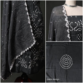 Kutch tie-dye satin cotton bandhani 3pc unstitched dress