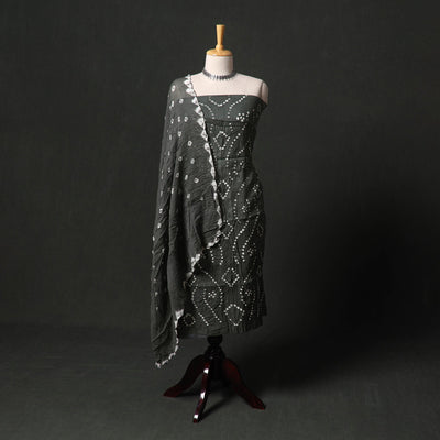 Kutch tie-dye satin cotton bandhani 3pc unstitched dress