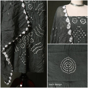 Kutch tie-dye satin cotton bandhani 3pc unstitched dress
