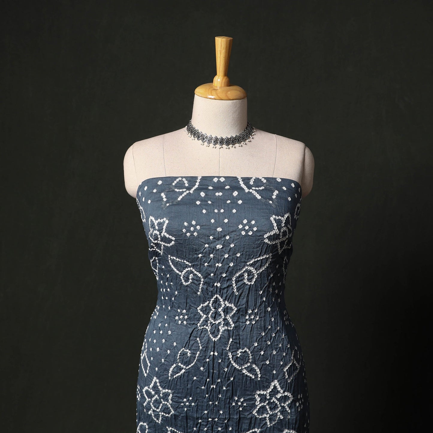 Kutch tie-dye satin cotton bandhani 3pc unstitched dress