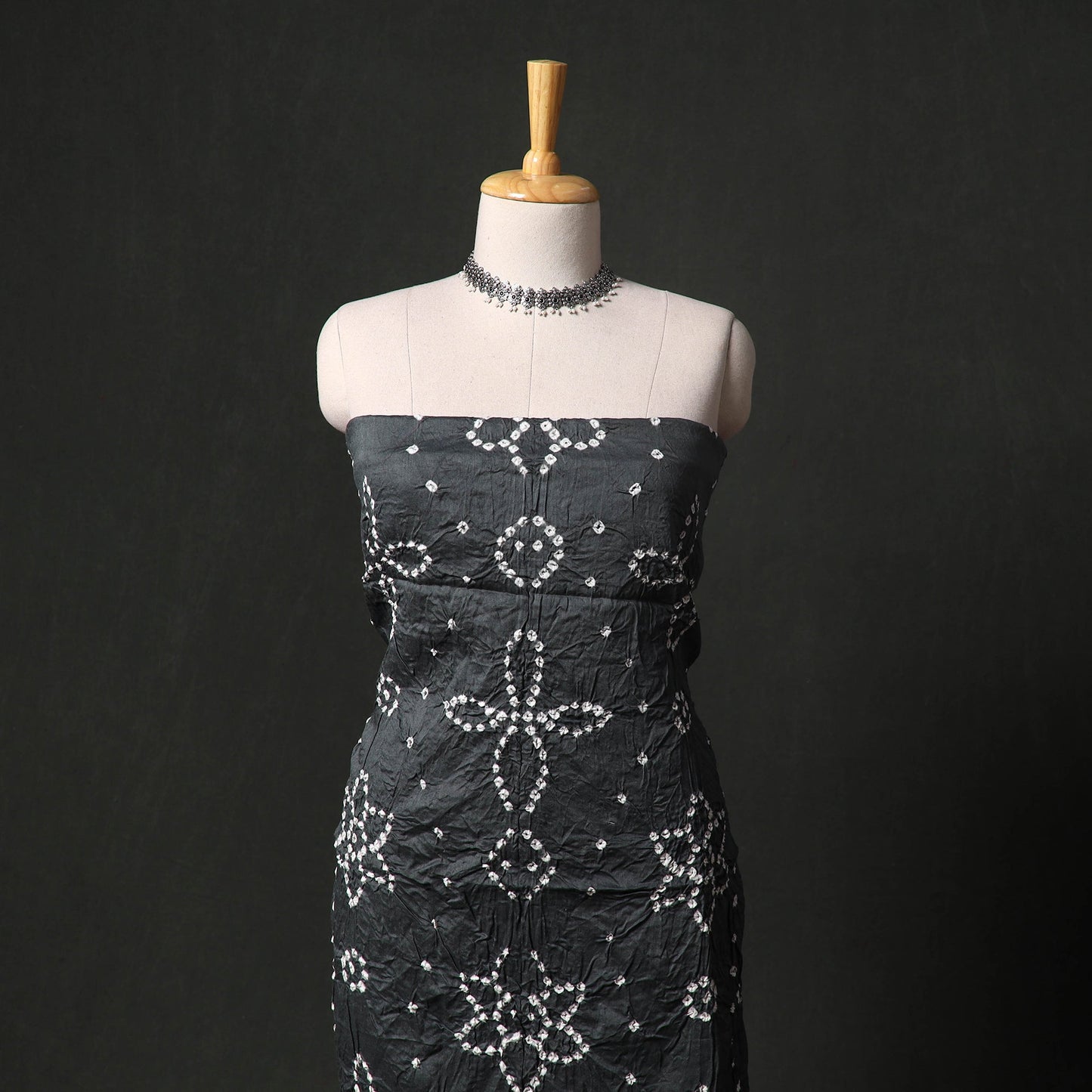 Kutch tie-dye satin cotton bandhani 3pc unstitched dress