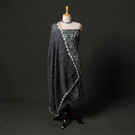 Kutch tie-dye satin cotton bandhani 3pc unstitched dress