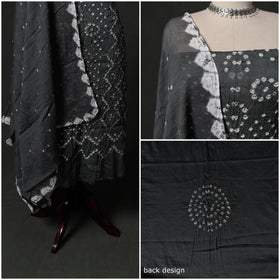 Kutch tie-dye satin cotton bandhani 3pc unstitched dress