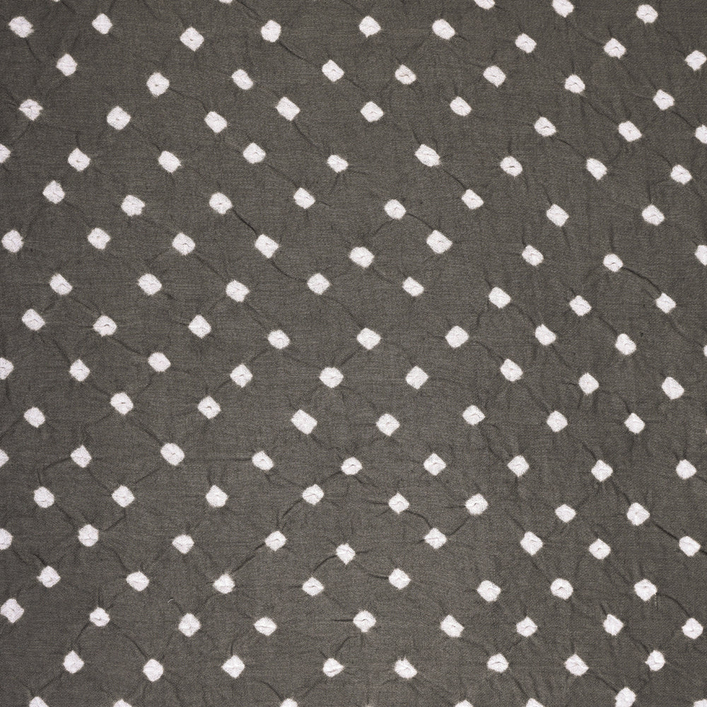 Grey - kutch tie-dye soft cotton bandhani fabric 25