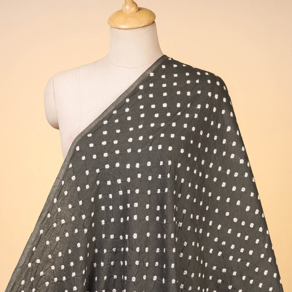 Grey - kutch tie-dye soft cotton bandhani fabric 25