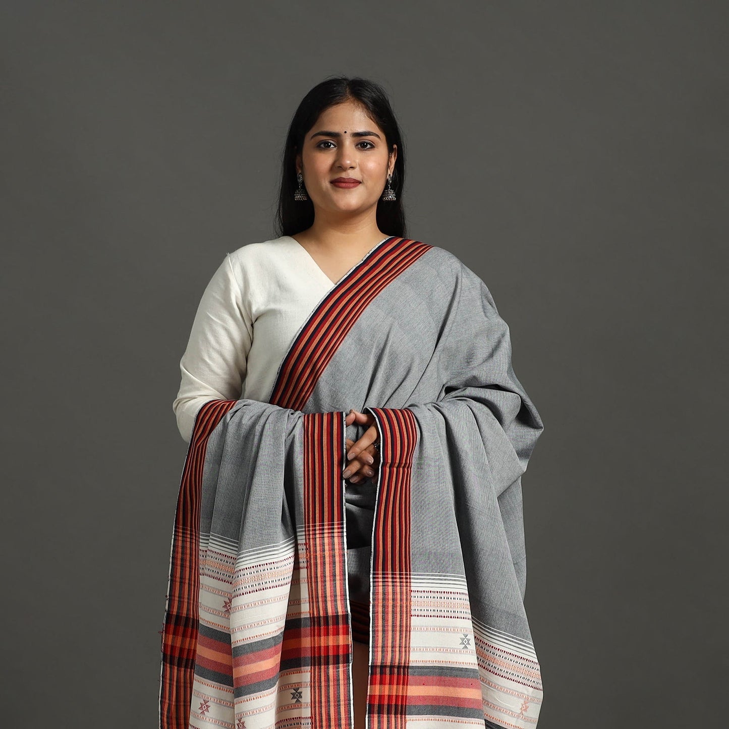 Buy Kutch Weaving Handloom Fine Cotton Bhujodi Dupatta