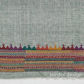 Grey Lambani Embroidery Handspun Cotton Blouse Piece