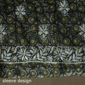 Lucknowi chikankari hand work bagru block print unstitched