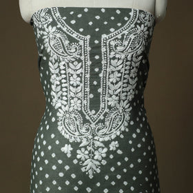 Lucknowi chikankari hand work bandhani unstitched kurta