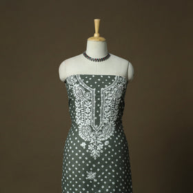 Lucknowi chikankari hand work bandhani unstitched kurta
