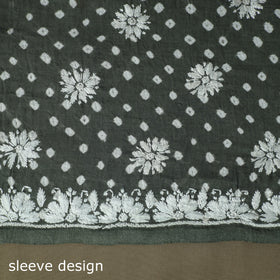 Lucknowi chikankari hand work bandhani unstitched kurta