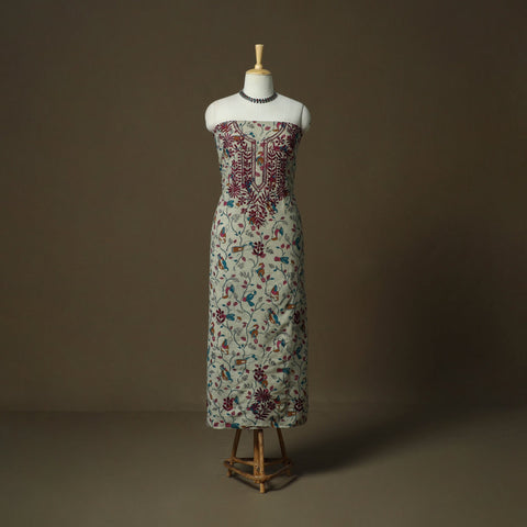 Lucknowi chikankari hand work kalamkari unstitched kurta