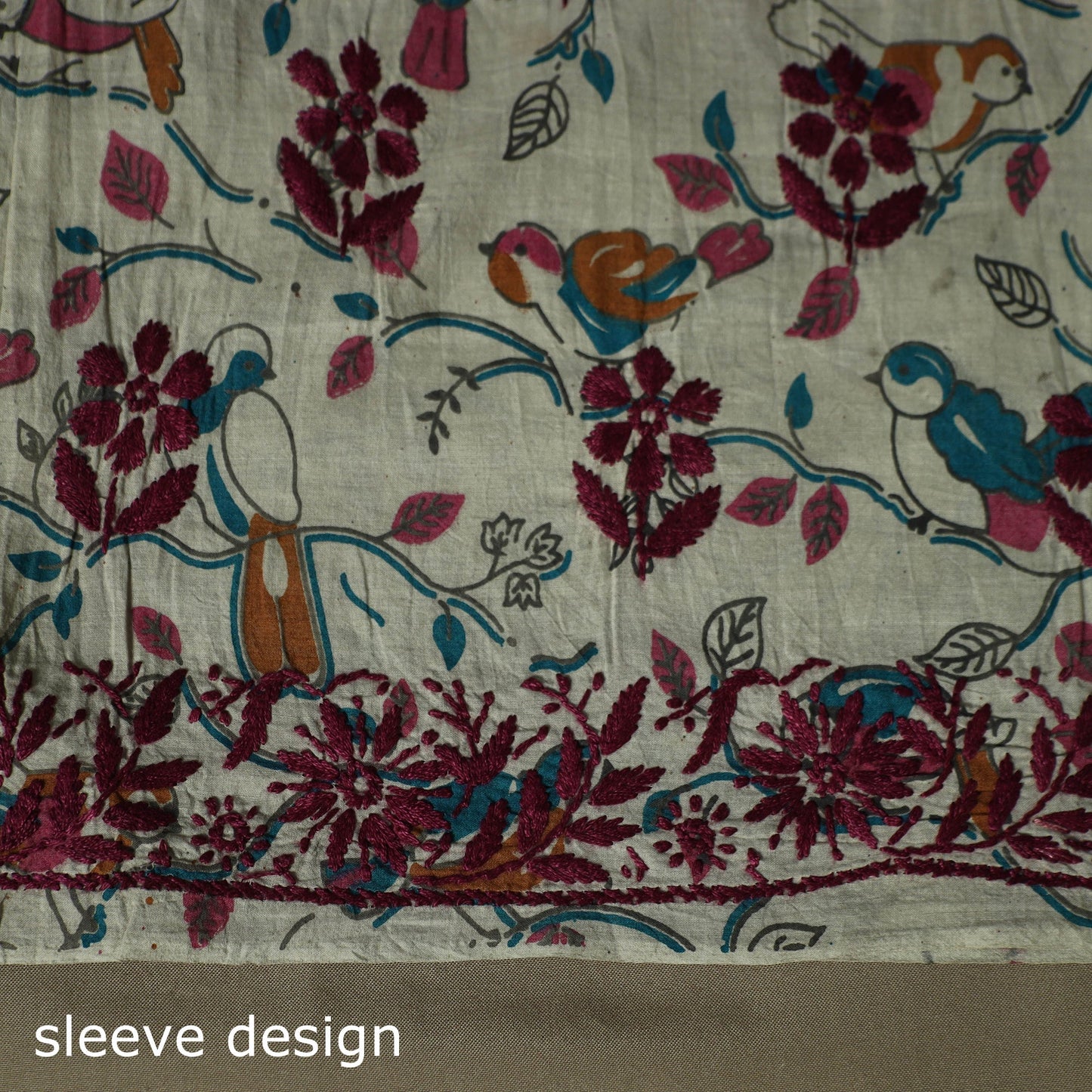 Lucknowi chikankari hand work kalamkari unstitched kurta