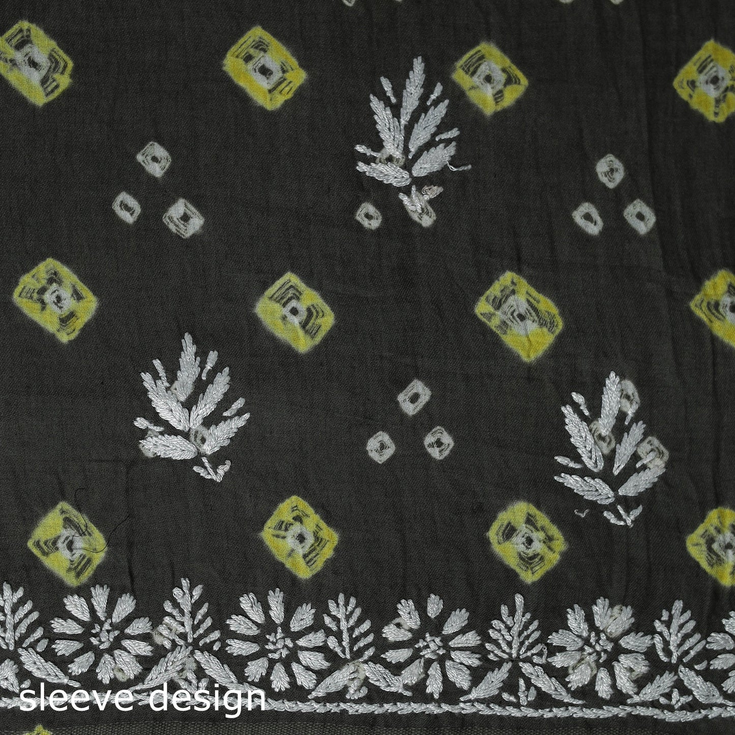 Lucknowi chikankari work bandhani unstitched kurta material
