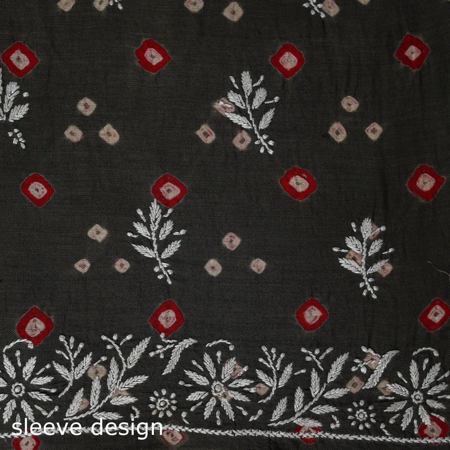 Lucknowi chikankari work bandhani unstitched kurta material