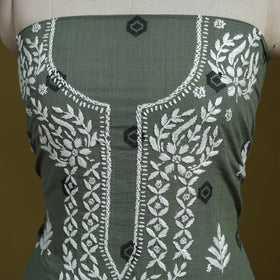 Lucknowi chikankari work jacquard unstitched kurta material