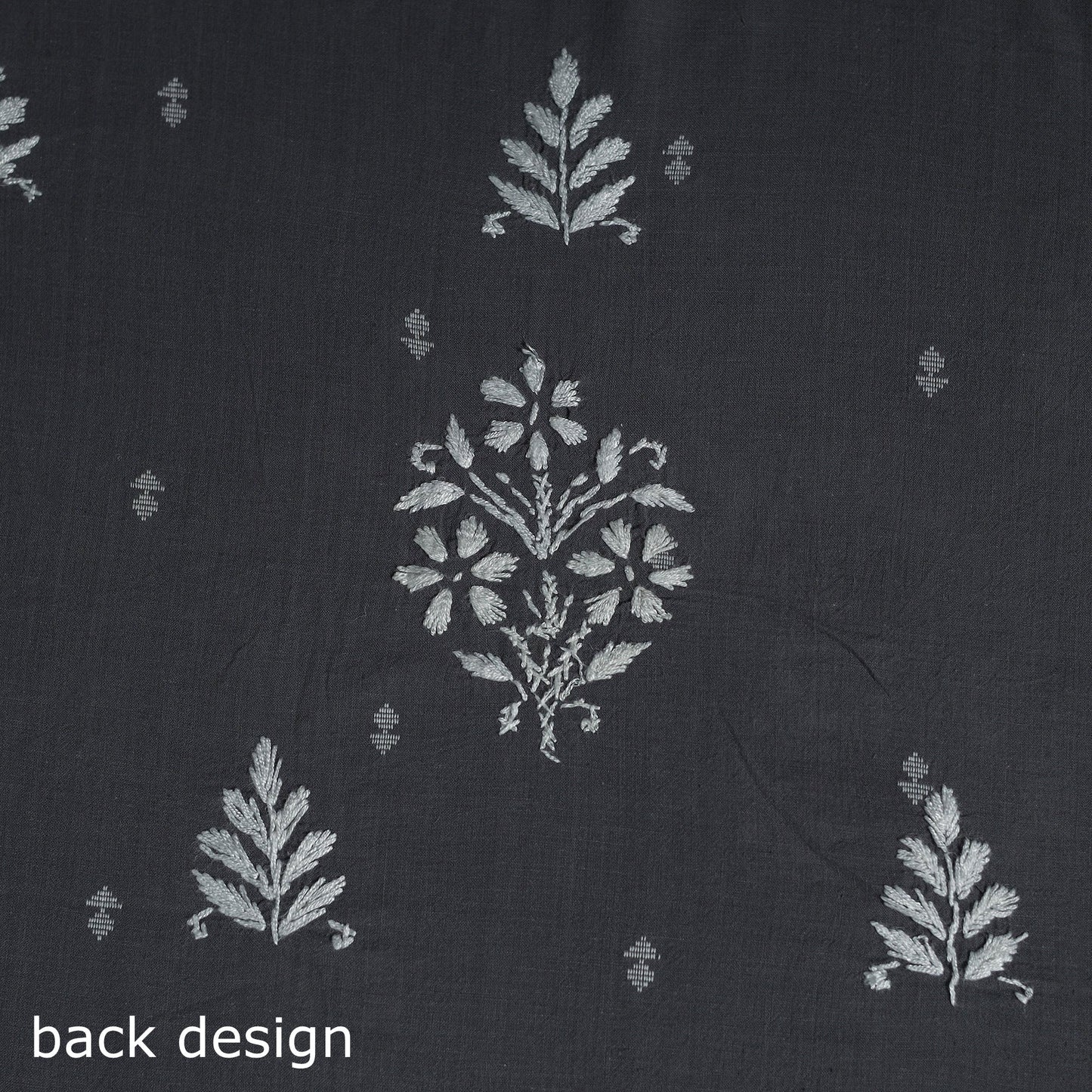 Black - lucknowi chikankari work jacquard unstitched kurta