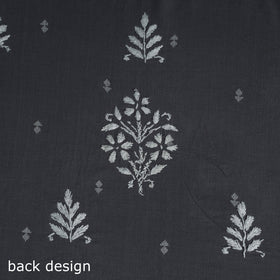 Black - lucknowi chikankari work jacquard unstitched kurta