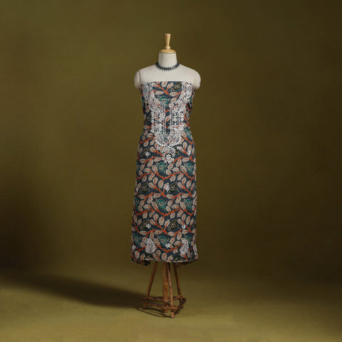 Lucknowi chikankari work kalamkari unstitched kurta