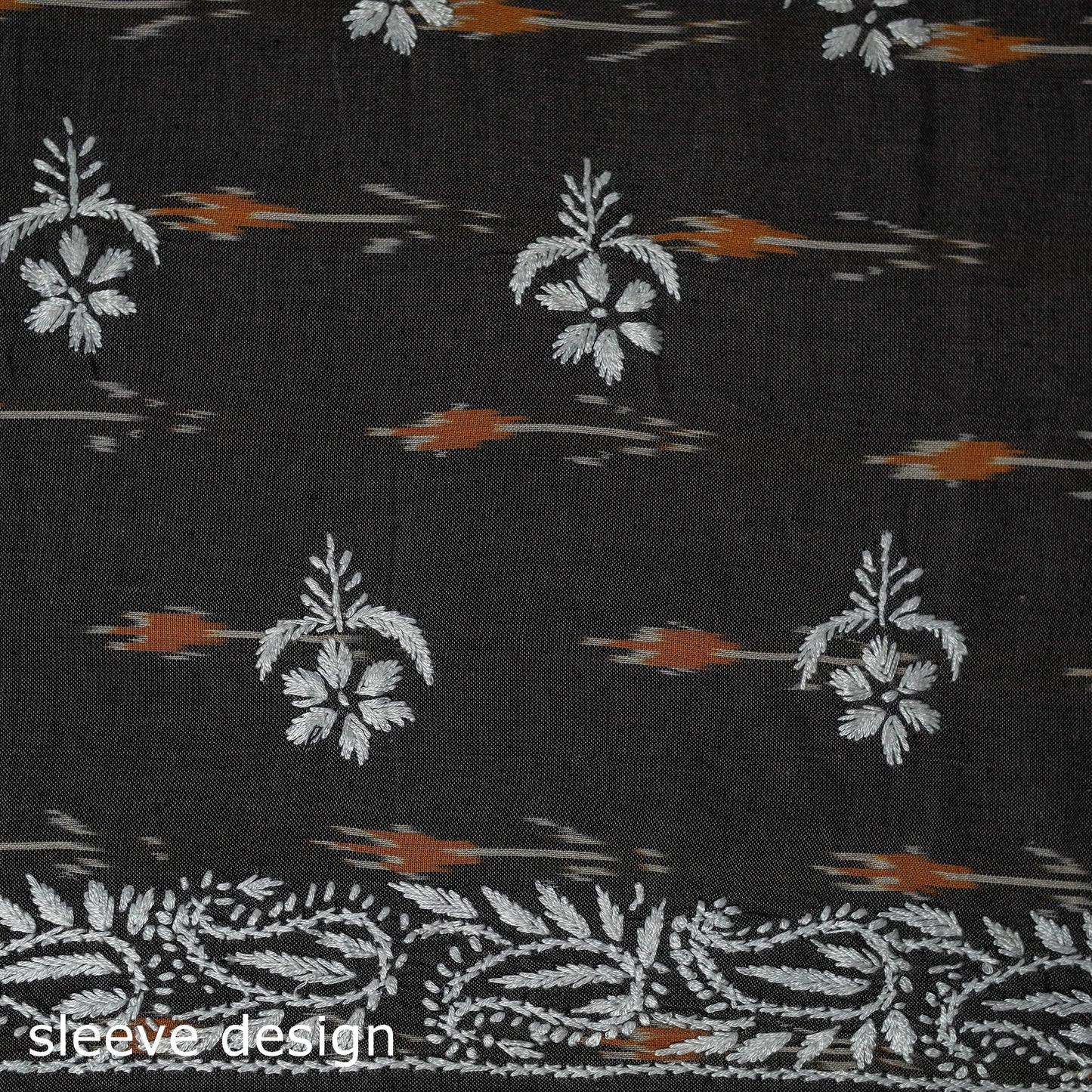 Lucknowi chikankari work pochampally ikat unstitched kurta