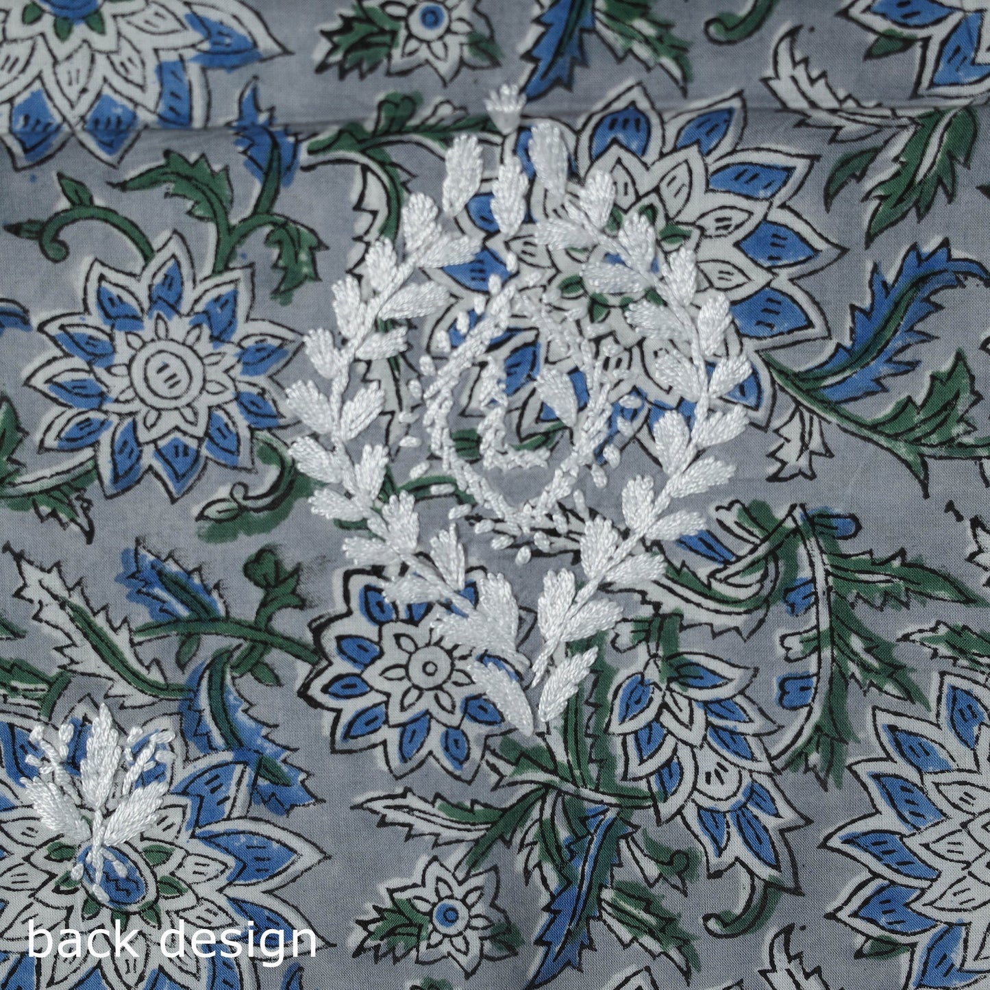 Lucknowi chikankari work sanganeri unstitched kurta