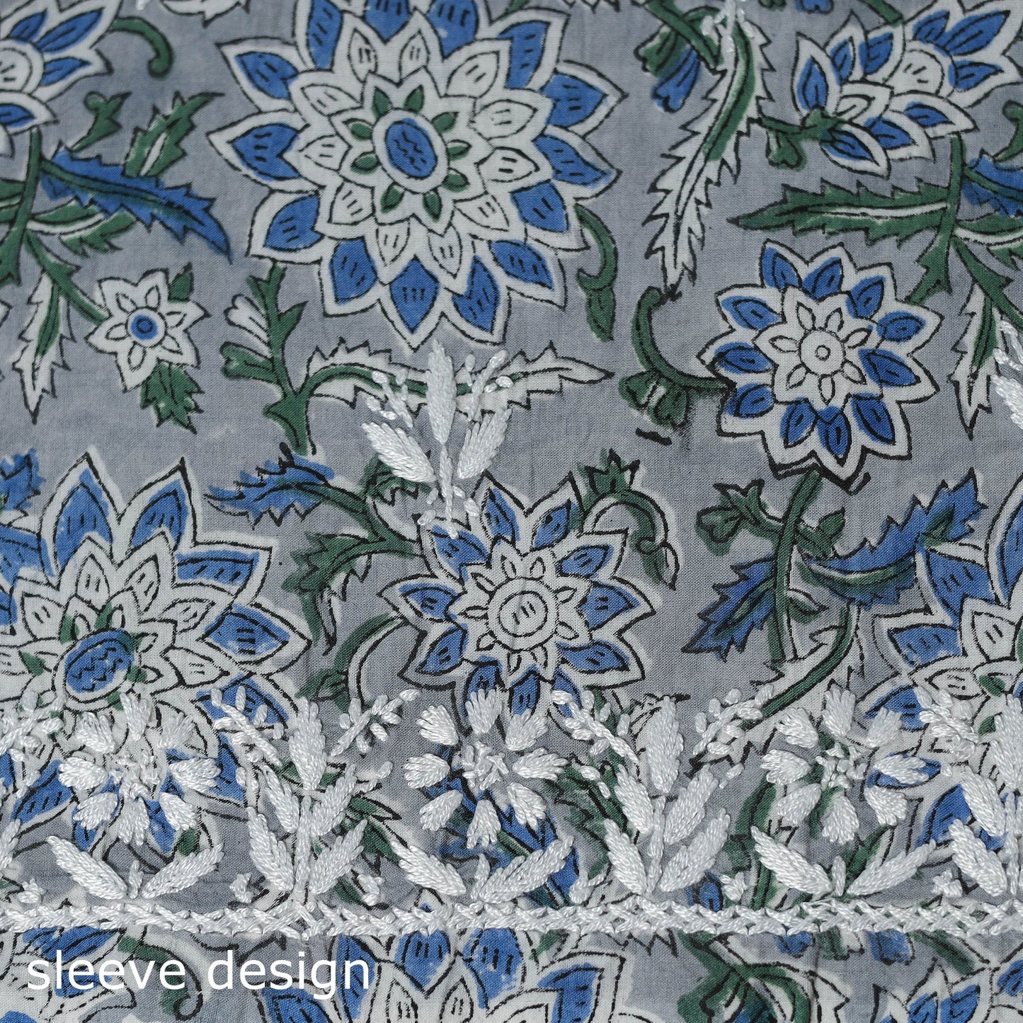 Lucknowi chikankari work sanganeri unstitched kurta