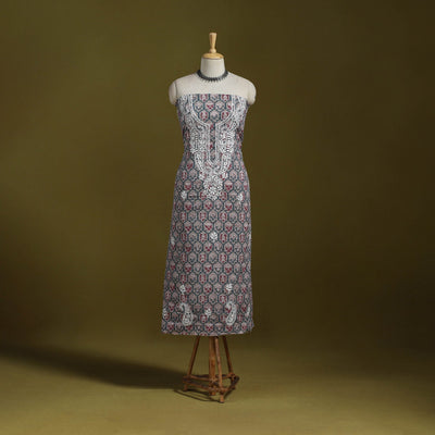 Lucknowi chikankari work sanganeri unstitched kurta