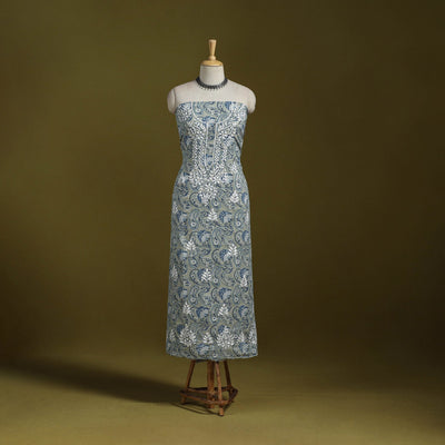Lucknowi chikankari work sanganeri unstitched kurta