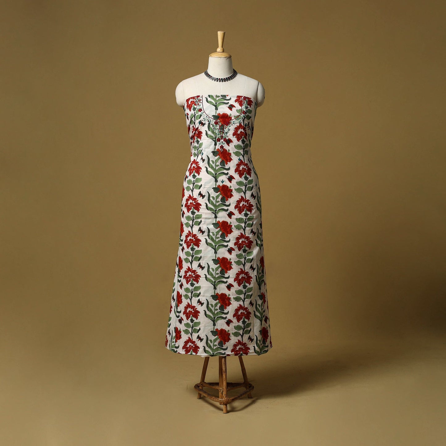Lucknowi chikankari work sanganeri unstitched kurta
