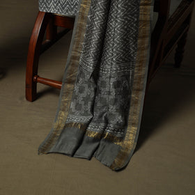 Maheshwari silk hand block jaipur print 3pc unstitched