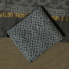 Maheshwari silk hand block jaipur print 3pc unstitched