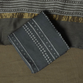 Maheshwari silk hand block jaipur print 3pc unstitched