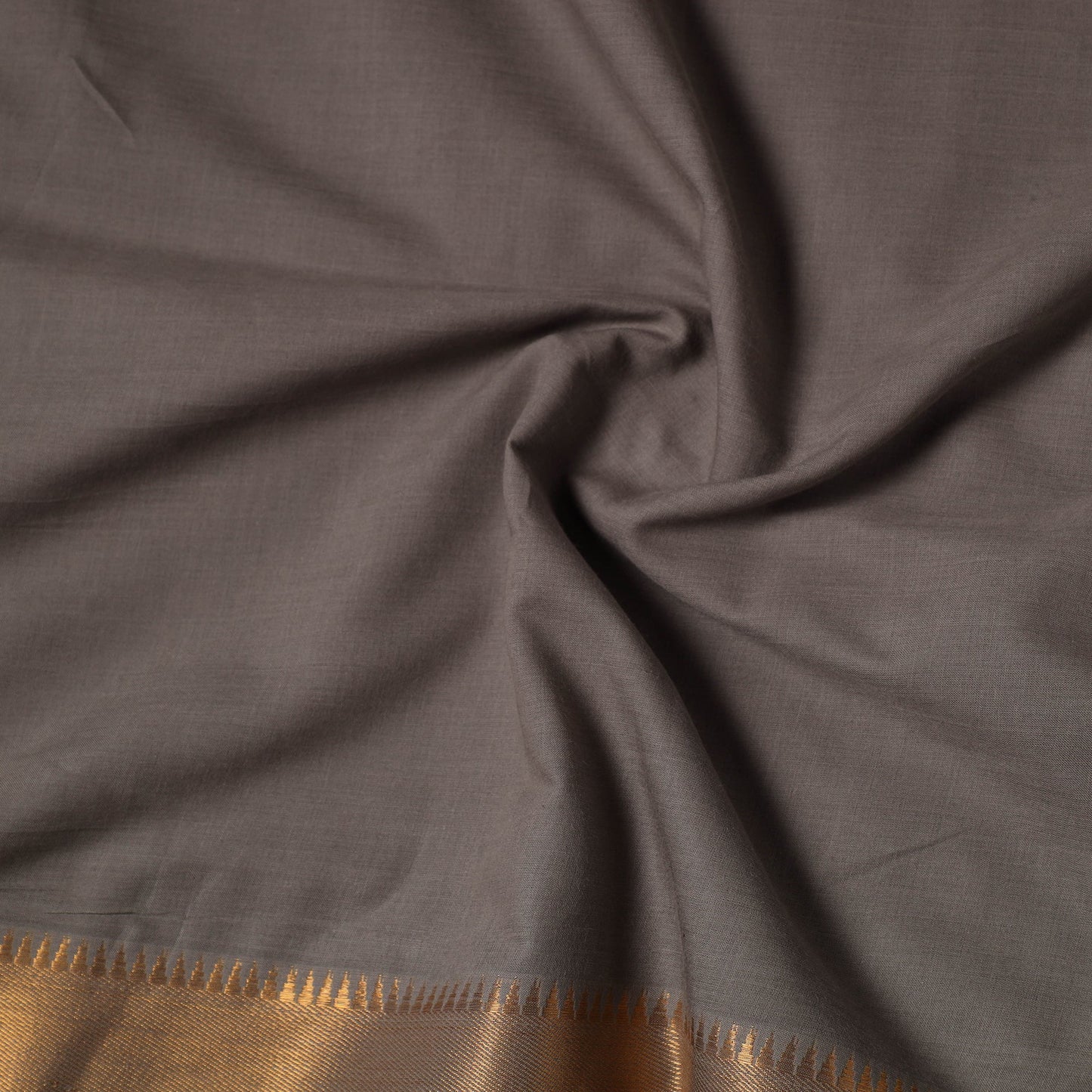 Buy Grey Mangalagiri Cotton Fabric with Zari Border Online