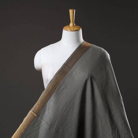 Buy Grey Mangalagiri Cotton Fabric with Zari Border Online