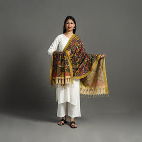 Grey - mangalagiri cotton handpainted pen work kalamkari