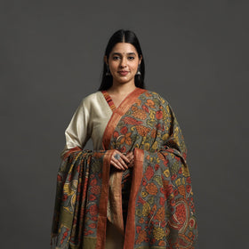 Grey - mangalagiri cotton handpainted pen work kalamkari