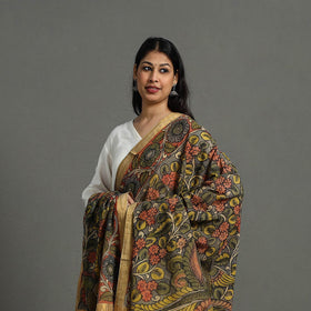 Grey - mangalagiri cotton handpainted pen work kalamkari