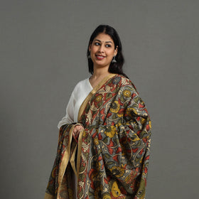 Grey - mangalagiri cotton handpainted pen work kalamkari