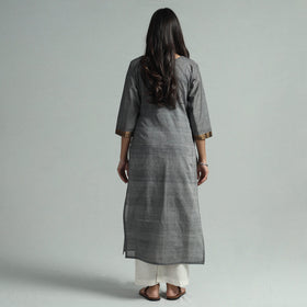 Grey - mangalagiri handloom cotton kurta with palazzo &