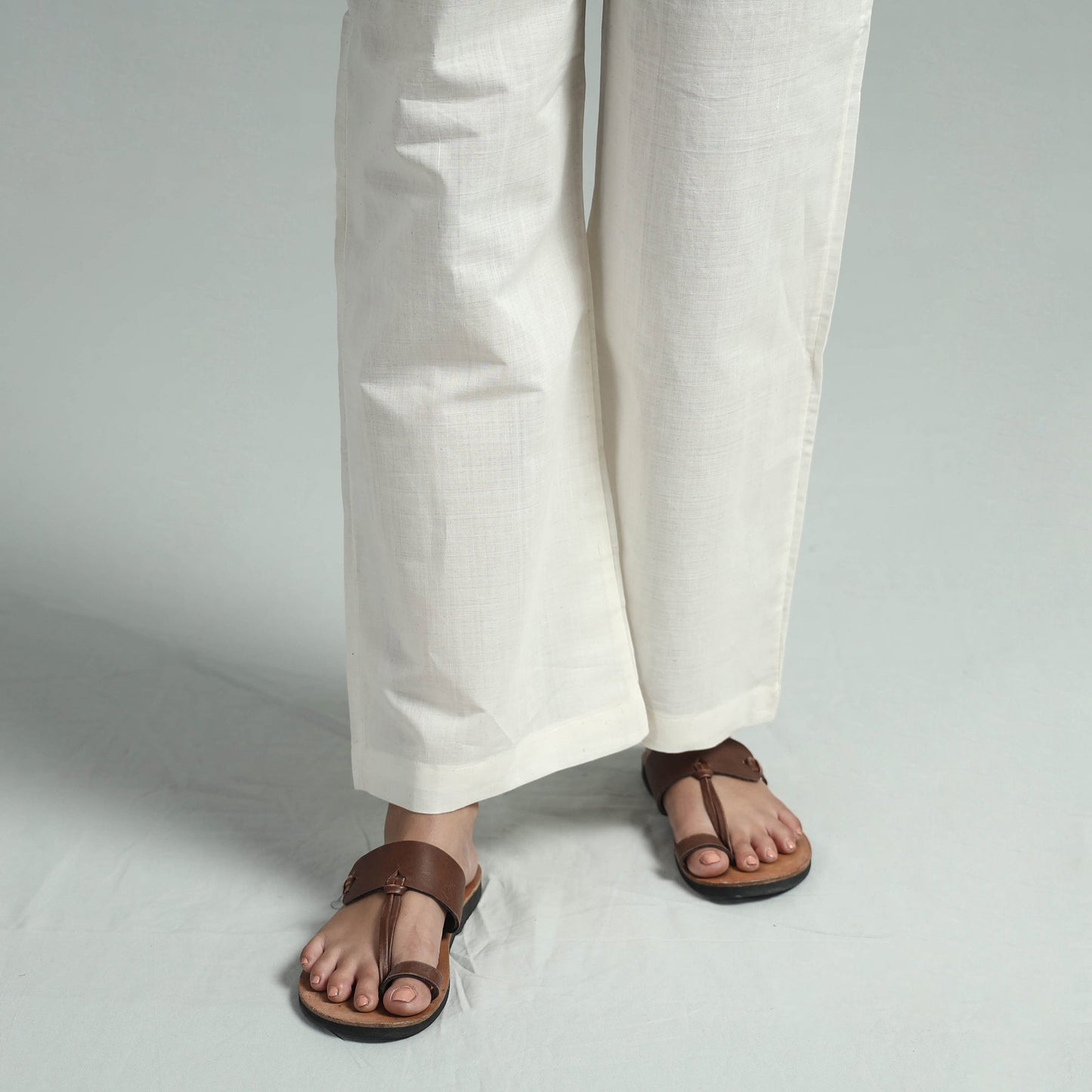 Grey - mangalagiri handloom cotton kurta with palazzo &
