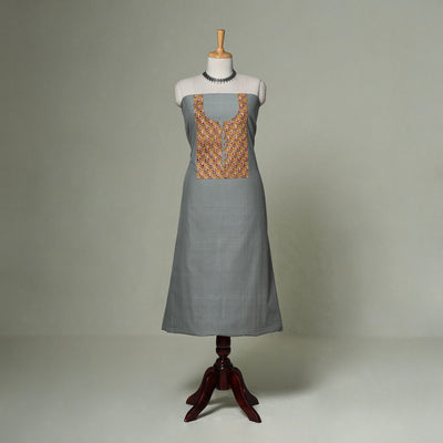 Mangalagiri handloom cotton patchwork unstitched kurta