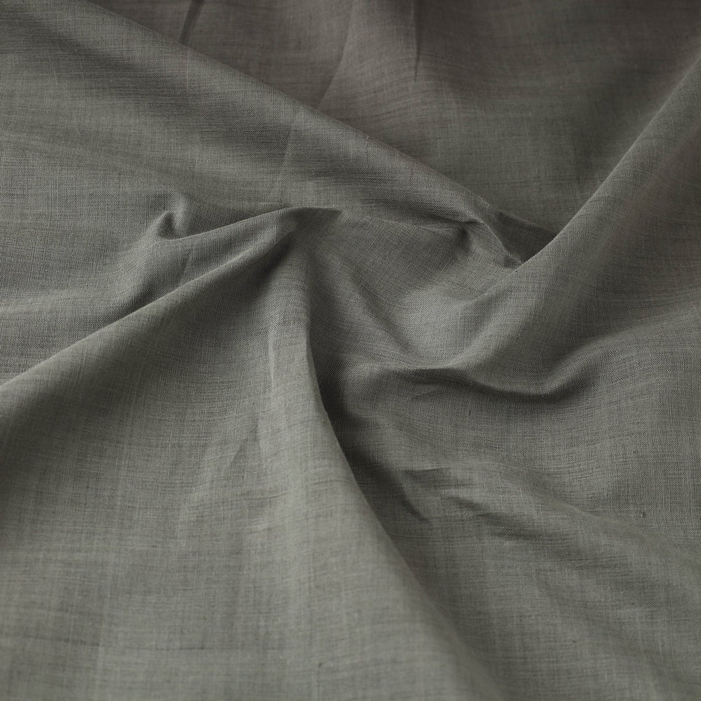 Grey Mangalagiri Plain Handloom Cotton Fabric 
