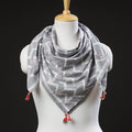 Grey Maniabandha Ikat Handloom Cotton Scarf 