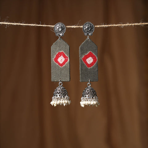 Grey - mansi gs fabart handmade earrings - handcrafted