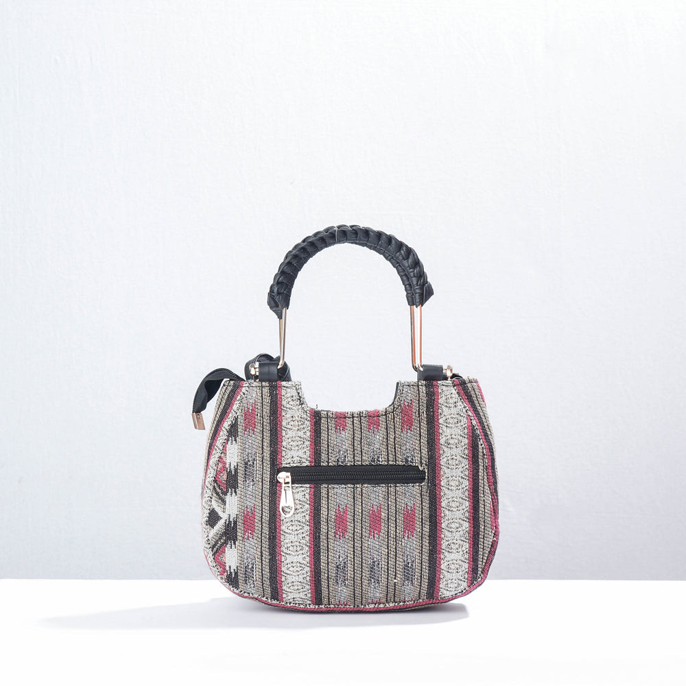 Grey Marudhara Printed Cotton Hand Bag